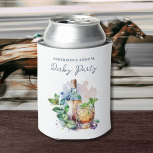 Elegant Watercolor Derby Party  Can Cooler