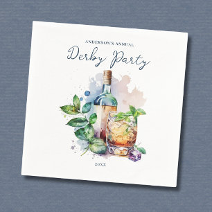 Elegant Watercolor Derby Party  Napkins