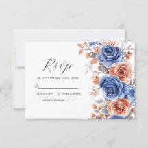 Elegant Watercolor Dusty Blue Terracotta Wedding