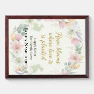 Elegant Watercolor Easter Floral Award Plaque