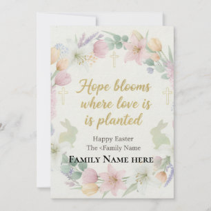 Elegant Watercolor Easter Floral Greeting Card