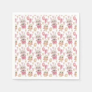 Elegant Watercolor Easter Pattern Paper Napkin