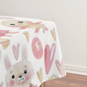 Elegant Watercolor Easter Pattern Tablecloth