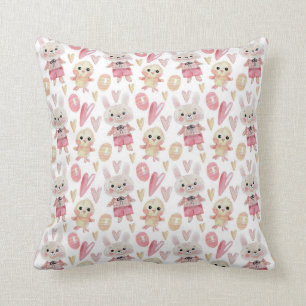 Elegant Watercolor Easter Pattern   Throw Pillow