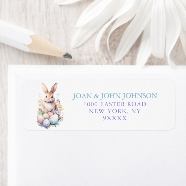 Elegant Watercolor Eggs Floral Easter BRUNCH Label (Insitu)