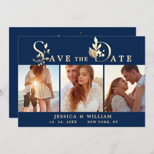 Elegant Watercolor Eucalyptus 3 PHOTO Wedding Save The Date