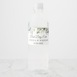 Custom Water Bottle Label Water Bottle Label Wedding Best Day Ever Water Bottle Wraps