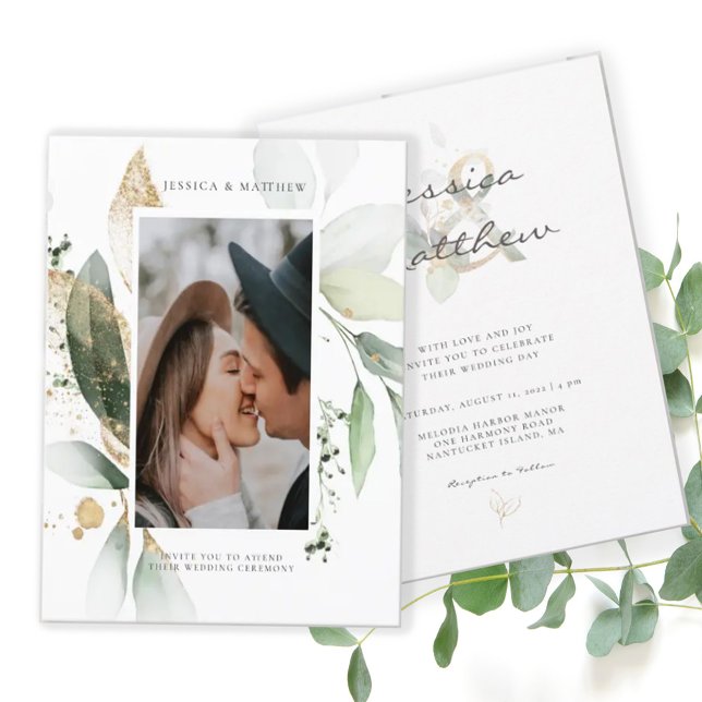 Elegant Watercolor Eucalyptus Botanical Wedding  Invitation (Creator Uploaded)