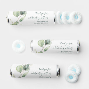 Elegant Watercolor Eucalyptus Bridal Shower Breath Savers® Mints