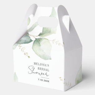 Elegant Watercolor Eucalyptus Bridal Shower Favor Boxes