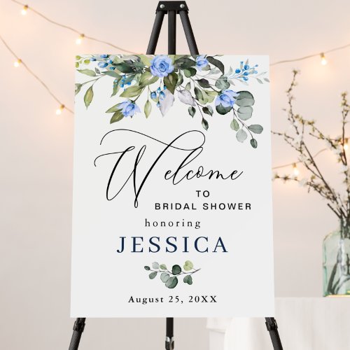 Elegant Watercolor Eucalyptus Bridal Shower Foam Board