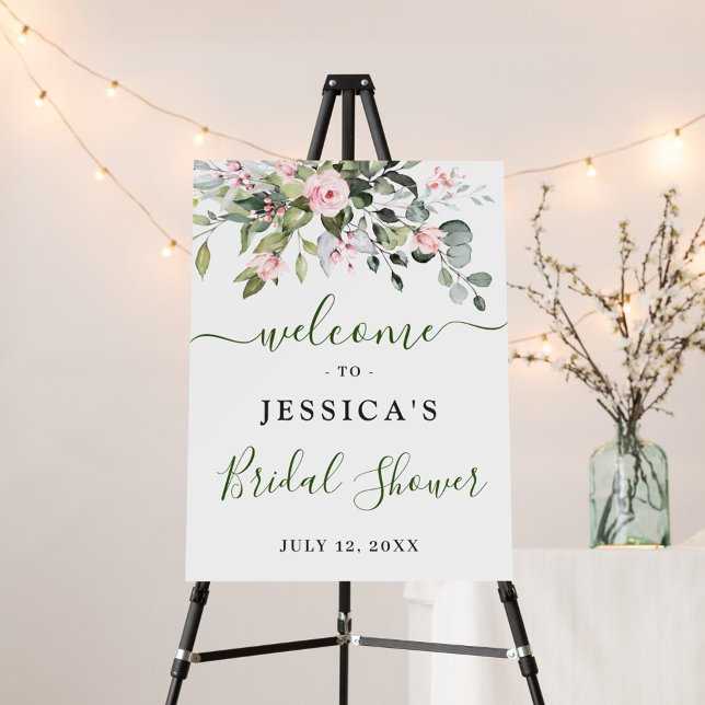 Elegant Watercolor Eucalyptus Bridal Shower Foam Board (Creator Uploaded)