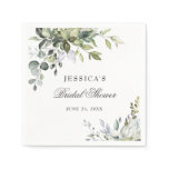 Elegant Watercolor Eucalyptus Bridal Shower Paper Napkins Elegant Watercolor Eucalyptus Bridal Shower Paper Napkins
