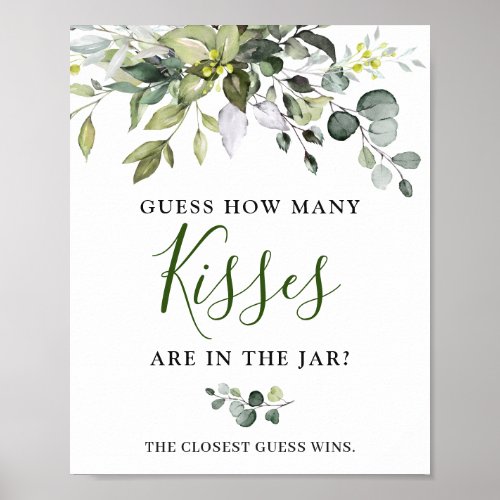 Elegant Watercolor Eucalyptus Bridal Shower Poster