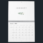 Elegant Watercolor Eucalyptus Calendar<br><div class="desc">Elegant Watercolor Eucalyptus Calendar</div>