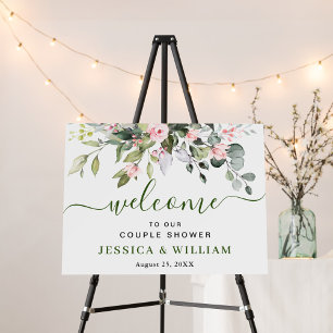 Elegant Watercolor Eucalyptus COUPLE SHOWER Foam Board