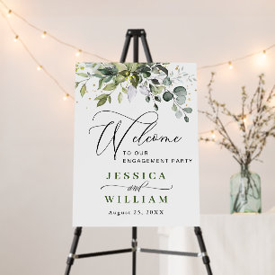 Elegant Watercolor Eucalyptus ENGAGEMENT PARTY Foam Board