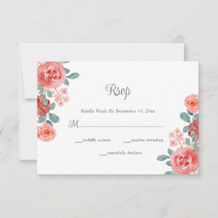 Elegant Watercolor Eucalyptus Fall Wedding  RSVP Card