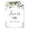 Elegant Watercolor Eucalyptus Favors Wedding Sign