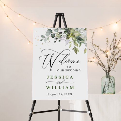 Elegant Watercolor Eucalyptus Floral WEDDING Foam Board