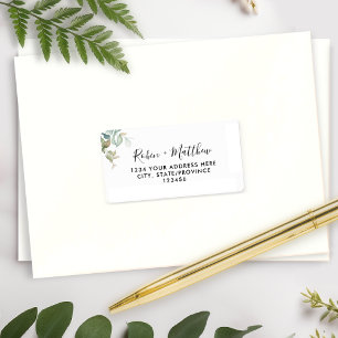 Elegant Watercolor Eucalyptus Greenery Address Label