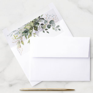 Elegant Watercolor Eucalyptus Greenery Envelope Liner