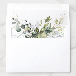Elegant Watercolor Eucalyptus Greenery Envelope Liner