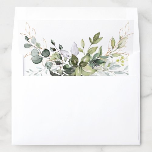 Elegant Watercolor Eucalyptus Greenery Envelope Liner