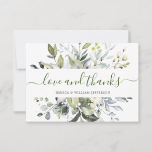 Elegant Watercolor Eucalyptus Greenery Thank You Card