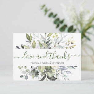 Elegant Watercolor Eucalyptus Greenery Thank You Card