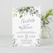 Elegant Watercolor Eucalyptus Greenery Wedding Invitation (Standing Front)
