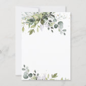 Elegant Watercolor Eucalyptus Greenery Wedding Save The Date (Back)