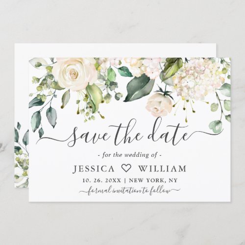 Elegant Watercolor Eucalyptus Greenery Wedding Save The Date