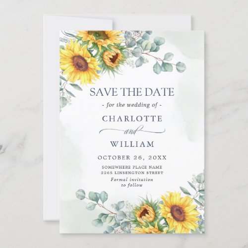 Elegant Watercolor Eucalyptus Greenery Wedding Save The Date