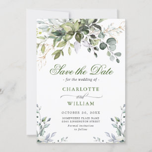 Leaves Save The Date Simple Save The Date Greeneries Save The Date Botanical Save The Date Modern Save The Date Greenery Save The Date