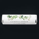 Elegant Watercolor Eucalyptus Leaves Wedding  Breath Savers® Mints<br><div class="desc">Elegant mint favors for your wedding,  featuring a green watercolor eucalyptus branch,  personalized with your names and wedding date in grey serif font.</div>