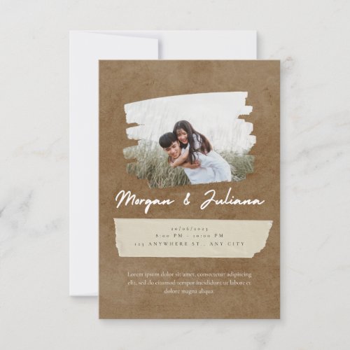 Elegant Watercolor Eucalyptus PHOTO Wedding Save T Invitation