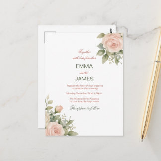 Elegant watercolor eucalyptus postcard invitations