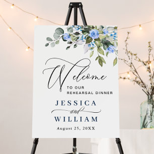 Elegant Watercolor Eucalyptus REHEARSAL DINNER Foam Board