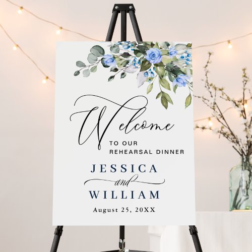 Elegant Watercolor Eucalyptus REHEARSAL DINNER Foam Board