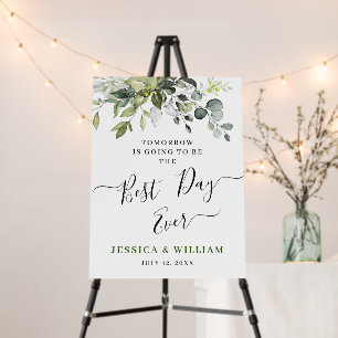 Elegant Watercolor Eucalyptus Rehearsal Dinner Foam Board