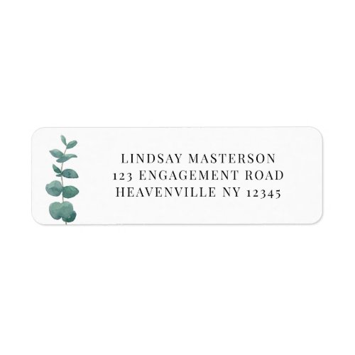 Elegant Watercolor Eucalyptus Return Address Label