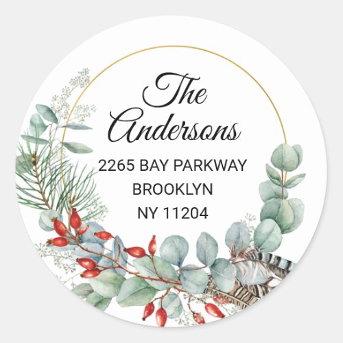 Elegant Watercolor Eucalyptus Return Address Label