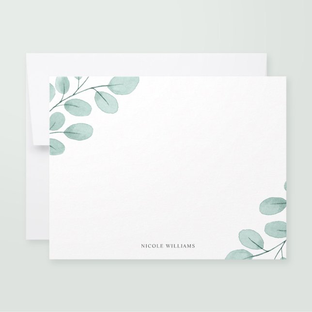 Elegant Watercolor Eucalyptus Stationery Note Card (Creator Uploaded)