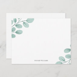 Elegant Watercolor Eucalyptus Stationery Note Card | Zazzle