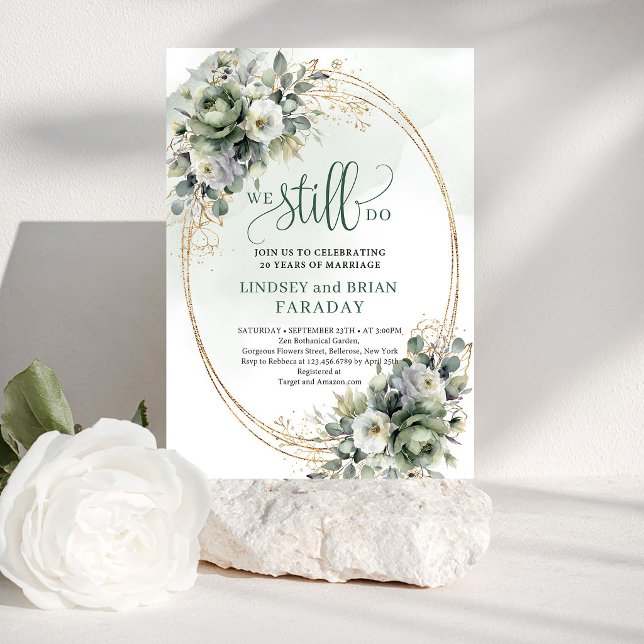 Elegant Watercolor Eucalyptus We Still Do Invite (Elegant Watercolor Eucalyptus We Still Do Invitation)