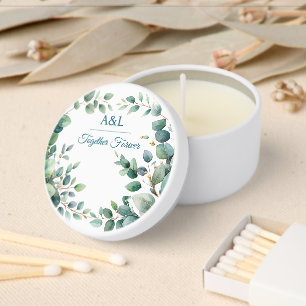 Elegant Watercolor Eucalyptus Wedding Candle Mini Candle Favors