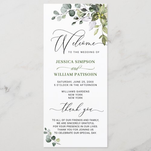 Elegant Watercolor Eucalyptus Wedding Ceremony Pro Program