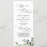 Elegant Watercolor Eucalyptus Wedding Ceremony Program