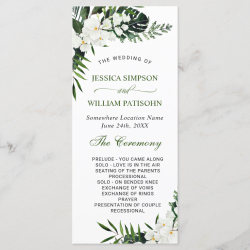 Elegant Watercolor Eucalyptus Wedding Ceremony Program